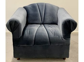 Blue Felt Lounger Chair By Parkhill Furniture - Note Mark On Side In Picture