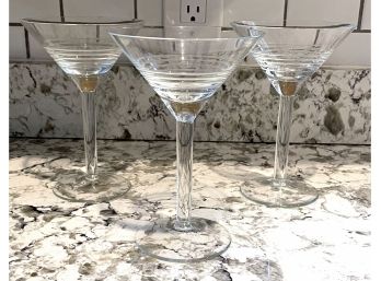 Lot Of Three Martini Glasses