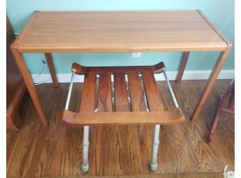Small  Wood Table And Stool