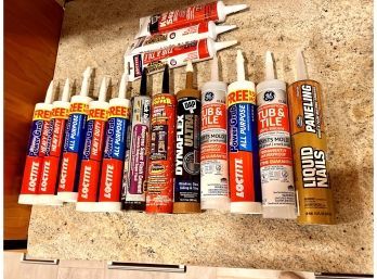 Lot Of Different Types Of Adhesives Most Unopened .