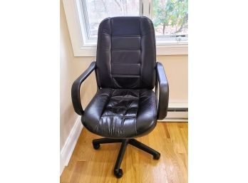 Black Leather Office Chair, Lightly Loved