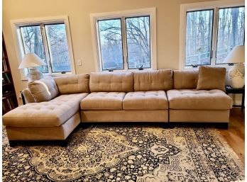 Large L Shaped Creamy Light Tan Couch By Cindy Crawford Home Company .
