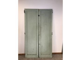 1910 - 1920's Pair Of Closet Doors With Brass Hardware
