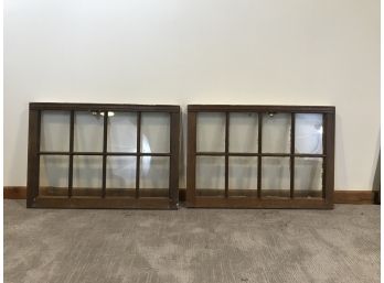 Pair Of Vintage 8pane Windows