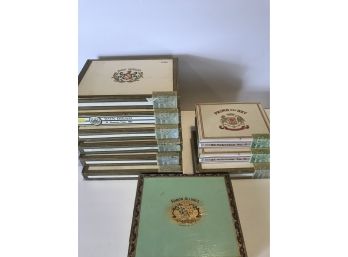 Group Of 10 Vintage Empty Cigar Boxes