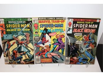 1977 & 1979 Marvel Team- Up #57, #62, #82 Starring Spider- Man