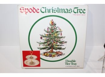 Lovely Spode Christmas Tree Double Tier Tray