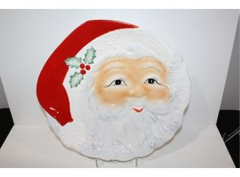 Vintage Santa Christmas Platter - Hand Painted - Japan Not Shippable