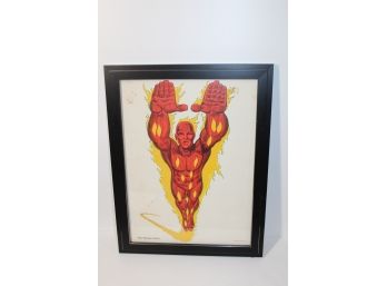 1966 Merry Marvel Marching Society - Human Torch Poster- Rare Item  - Great Gift
