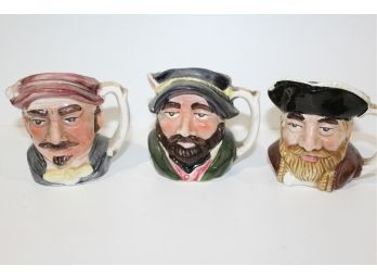 3 Toby Mugs - 3 Inch Height