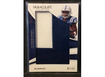 2018 Panini Immaculate Collection Numbers Nyheim Hines Rookie Patch Relic Card 02/25