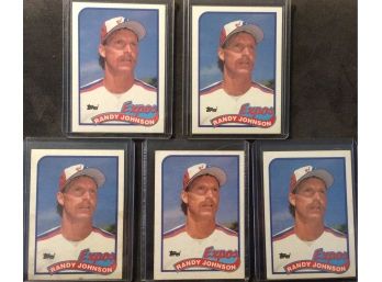 (5) 1989 Topps Randy Johnson Rookie Cards