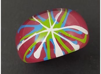 VINTAGE MID CENTURY LUCITE PSYCHEDELIC RING SIZE 6