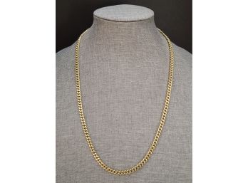 VINTGAE 10K GOLD OVER STERLING SILVER MIAMI / CURB LINK NECKLACE