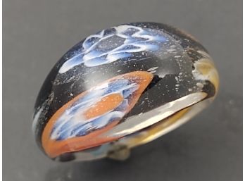 VINTAGE MID CENTURY ART GLASS PSYCHEDELIC RING SIZE 8 1/2