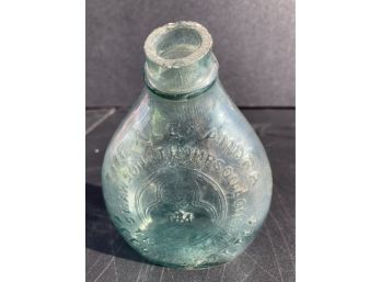 Antique Circa 1880 Glass Turtle Back Nursing Bottle- Marked 'alexander Feeding Bottle'