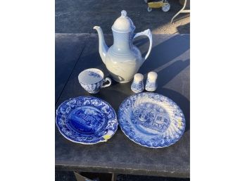 Grouping Of Blue And White Porcelain Objects Of Interest