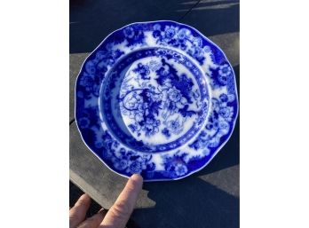 Antique 19th Centiury Signed ROYAL CAULDON Flow Blue Porcelain Plate- Rare And Desirable Maker