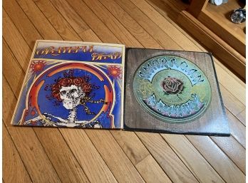2 Original GRATEFUL DEAD Vinyl Records- Includes Iconic Skeleton And Roses Cover Double LP