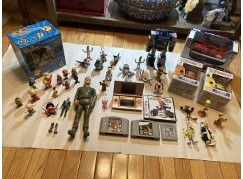 MASSIVE Vintage Toy, Action Figure, FUNKO POP, And Retro Video Game Lot- N64, Nintendo DS System, Mario Kart