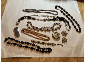 Vintagec Costume Jewelry Lot Including Tahitian Pearl Necklace