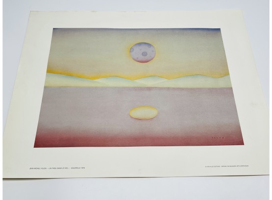 Folon Serigraph 'un Trou Dans Le Ciel' Aquarelle 1976