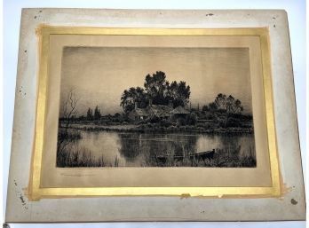 Original Etching By Henry Farrer Signed