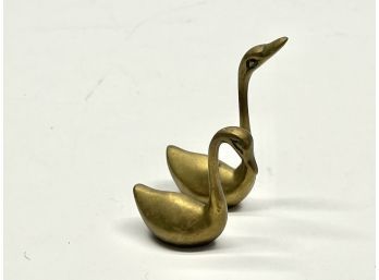 Vintage Russ Berrie Small Brass Swans