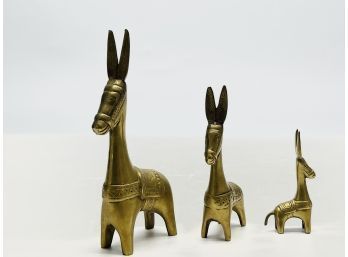 Vintage Brass Donkeys
