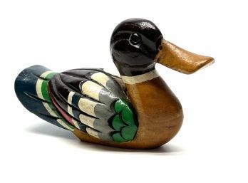 Small Vintage Hand Carved Mallard Duck