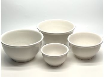 Four Ironstone Bowls - 2 Sets Of 2