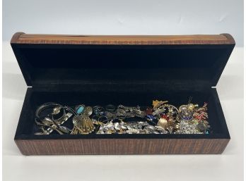 Jewelry Box With Vintage Costume Jewelry Some Sterling