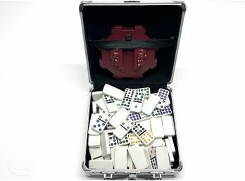 Mexican Train Dominoe Game By Cardinal Industries In Metal Carrying Case