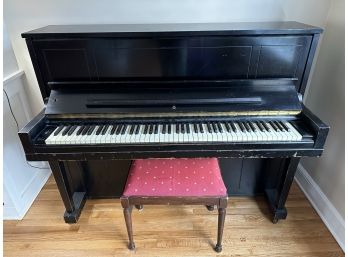 Steinway Model 45 Upright Piano Serial Number 412024 Ebony Finish