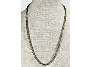 Very Good Quality Sterling Silver Linked Heavy Necklace 18' Long