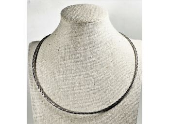 Fancy Sterling Silver Circular Necklace Braided