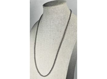 Fine Heavy Circular Link Sterling Silver Chain Necklace 20' Long