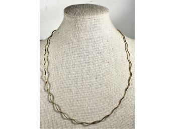 Gold Over Sterling Silver High Quality Round Stiff Chain Necklace