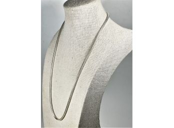 Fine Contemporary Heavy Sterling Silver Slinky Snake Type Chain Necklace 22'