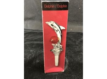 Crystal Dolphin Wine Stopper