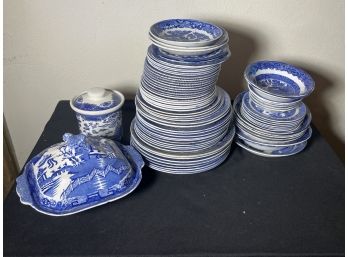 50 PIECES BLUE WILLOW CHINA