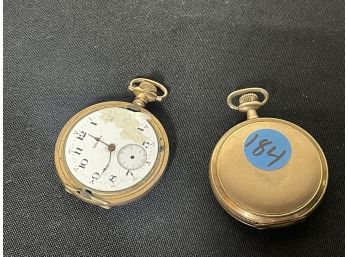 TWO AS IS VICTORIAN GOLD FILLED POCKET WATCHES