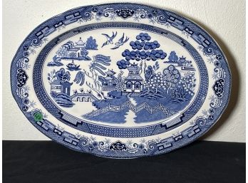 LARGE BLUE WILLOW PLATTER