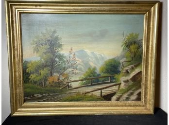 UNSIGNED LATE 19TH CENTURY OIL PAINTING ON CANVAS