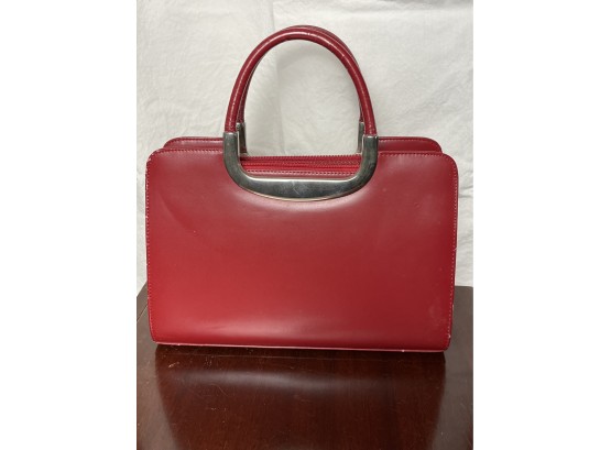 Red Handbag Made In Italy