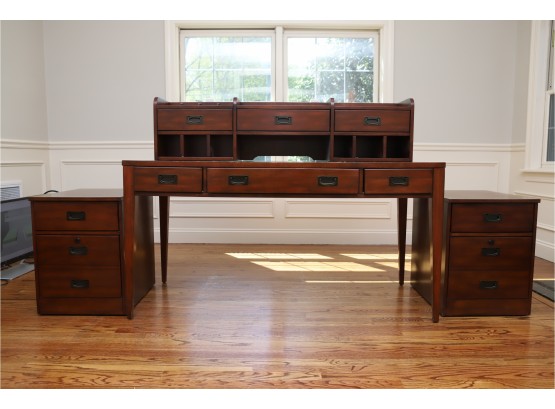 Hooker Desk And Matching File Cabinets