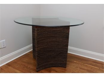 Glass Top Table On Pedestal