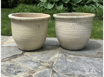 Two Large Beige Pots
