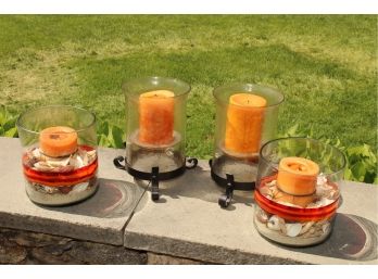Four Large Hurricane Candles