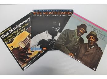 Riverside 3 Record Lot From Wes Montgomery Full House, Incredible Jazz Guitar & Bags Meets Wes W/ Milt Jackson